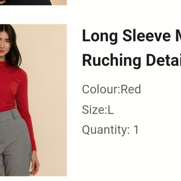 Long sleeve cross top - Picture 2 of 3